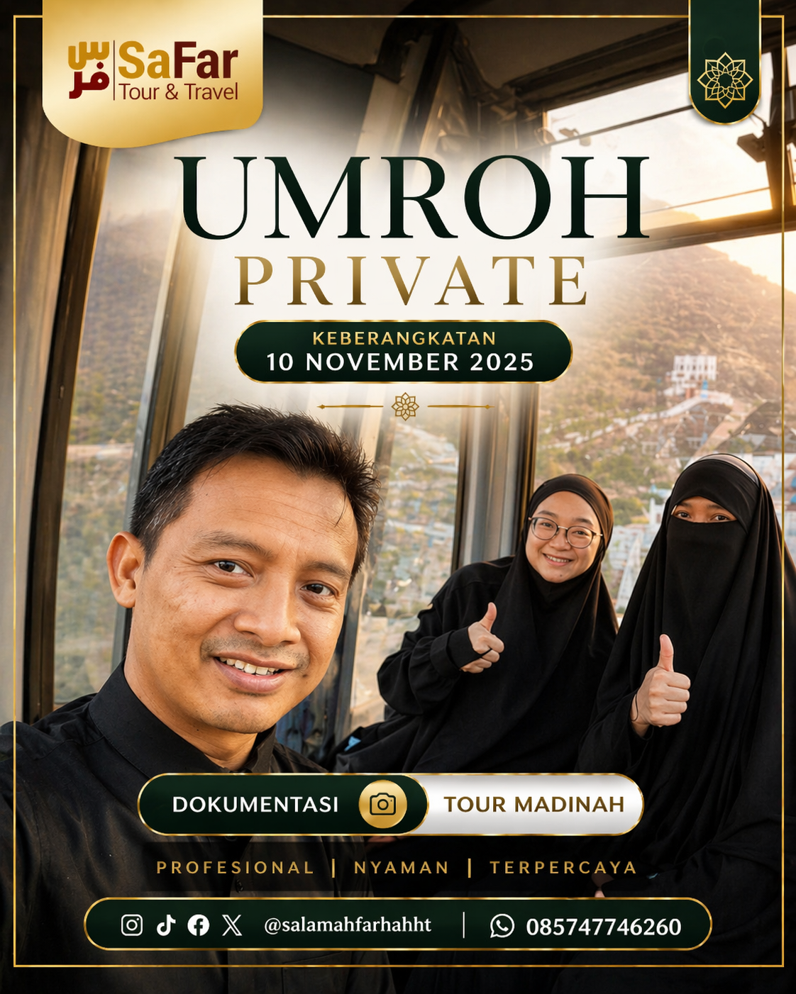 Kereta gantung Al-Hada Thaif — wisata religi paket umroh plus Salamah Farhah