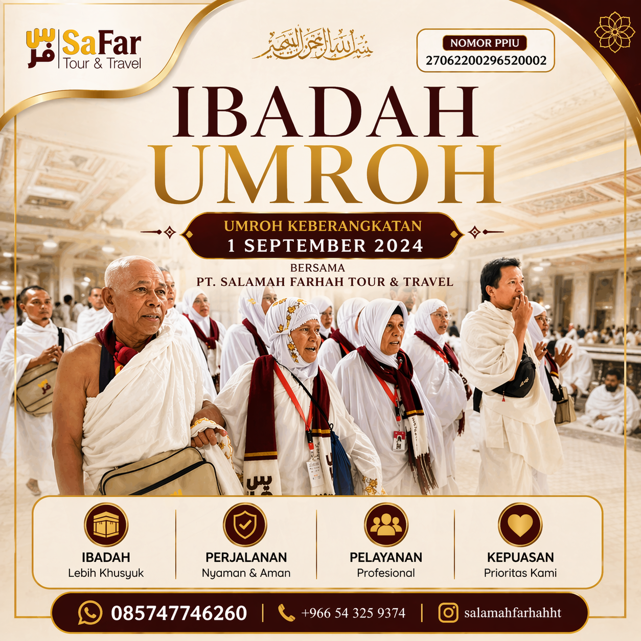 Pelaksanaan Sai antara Bukit Shafa dan Marwah, Mekkah — paket umroh Salamah Farhah