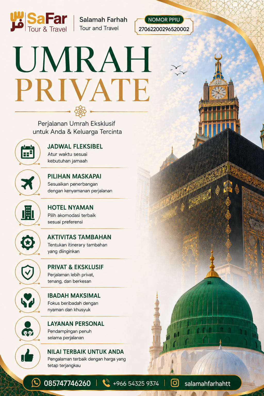Paket Umroh Private — jadwal fleksibel untuk keluarga & kelompok terbatas